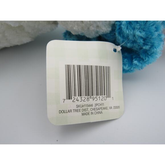 NEW w/ Tags Chenille Bunny Plush Peachtree Playthings Easter White Blue Hat - Picture 8 of 12